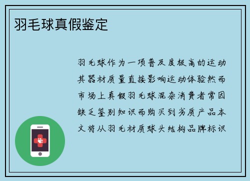 羽毛球真假鉴定